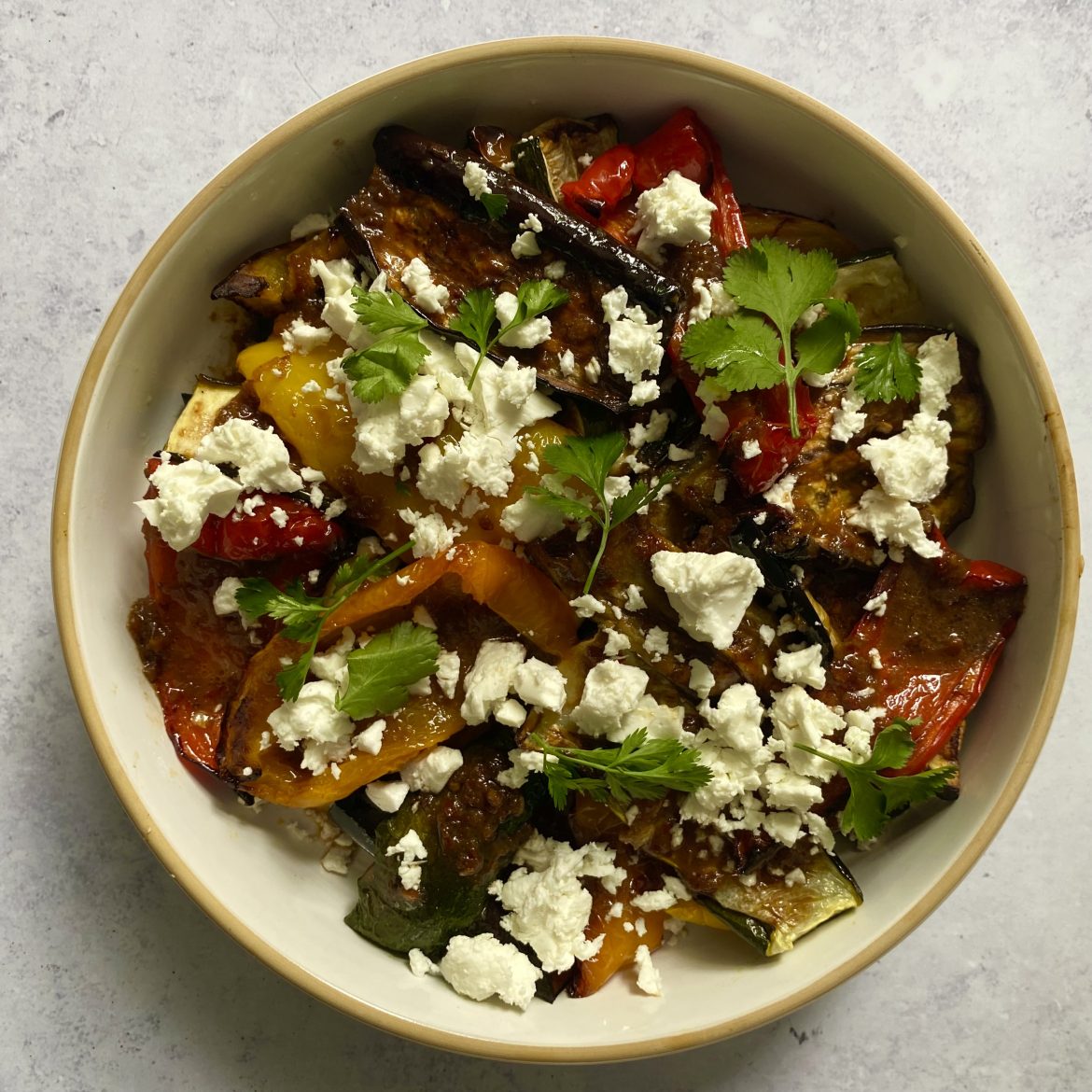 Roasted vegetable salad with Thai chilli dressing