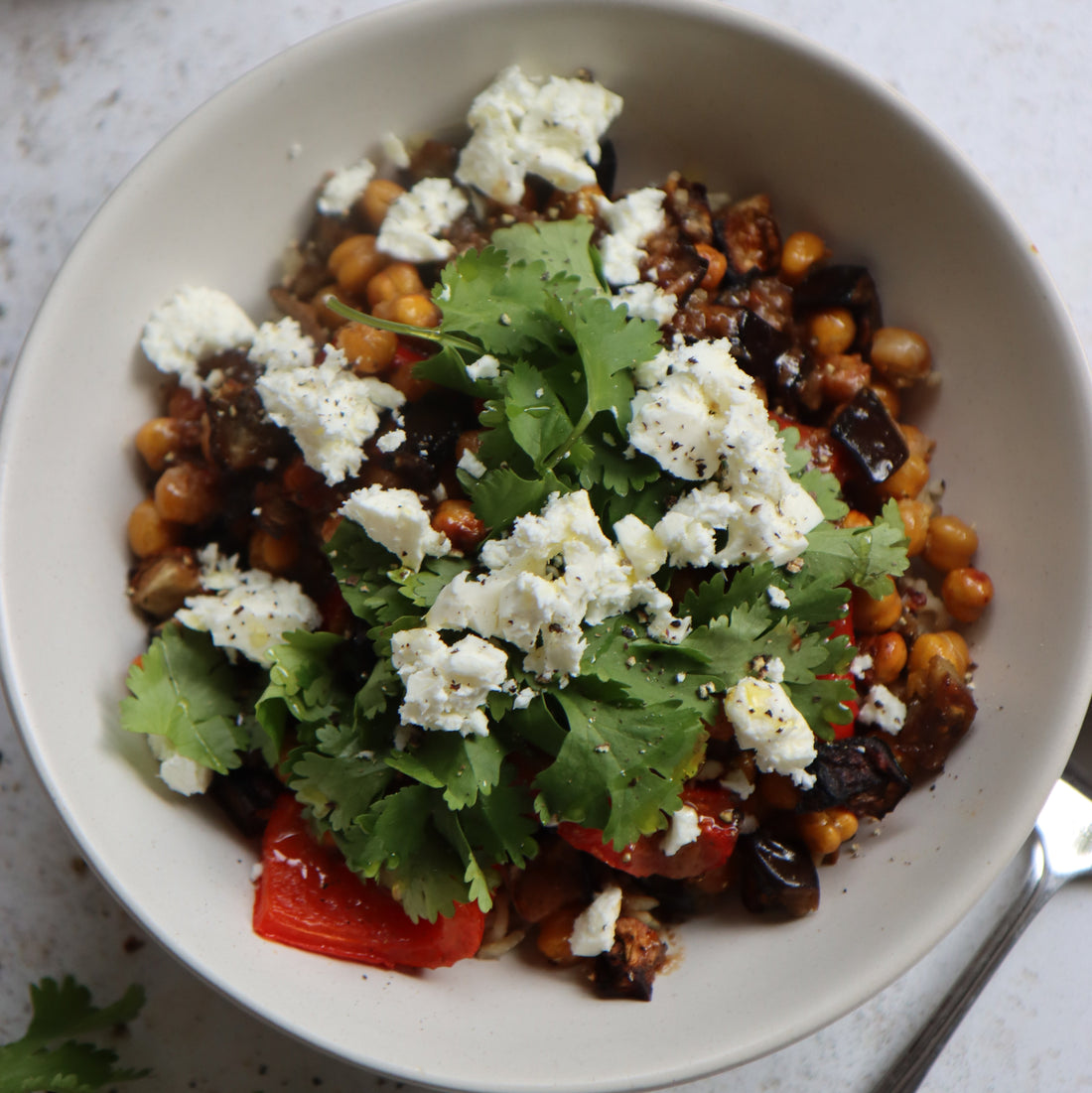 Roasted Aubergine & Pepper Grain Bowl