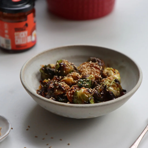 Sticky Chilli Oil Brussels Sprouts