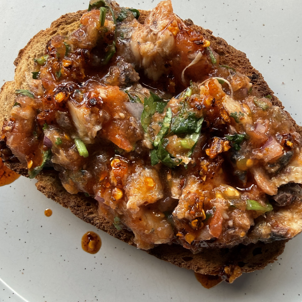 Thai-Style Pan Con Tomate with Sardines