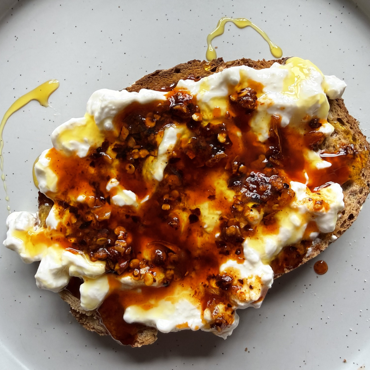 Hot Honey Chilli Crunch Cottage Cheese Toast