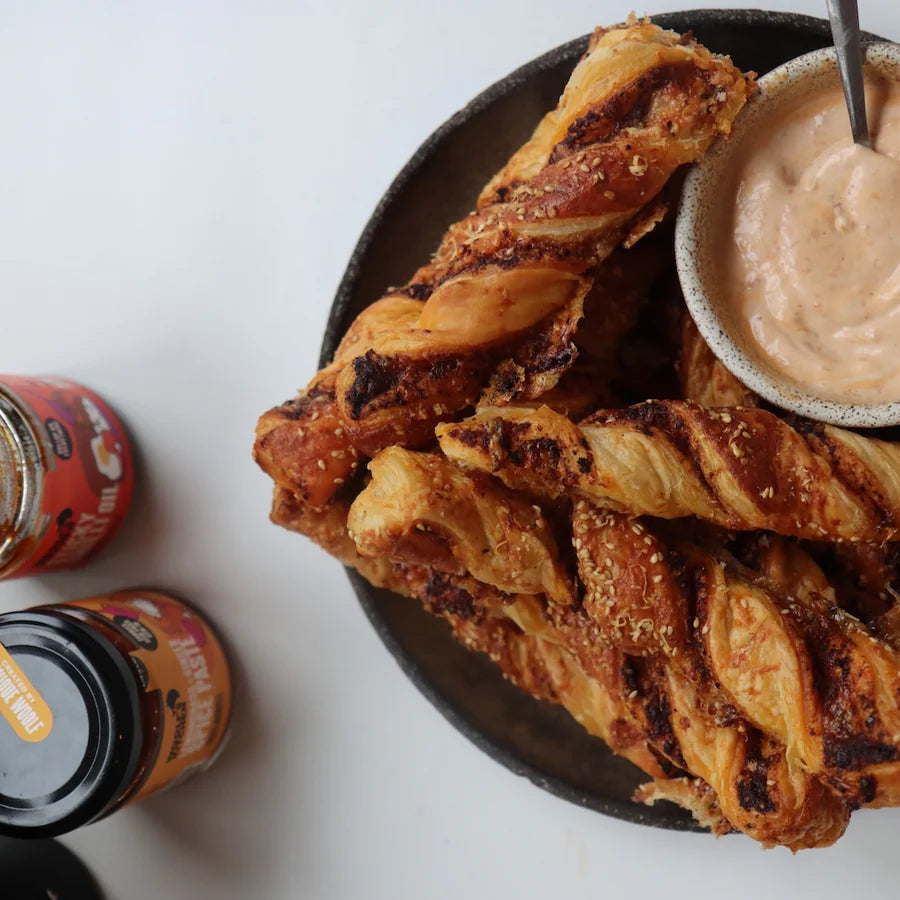 Stilton & Sticky Chilli Oil Pastry Straws