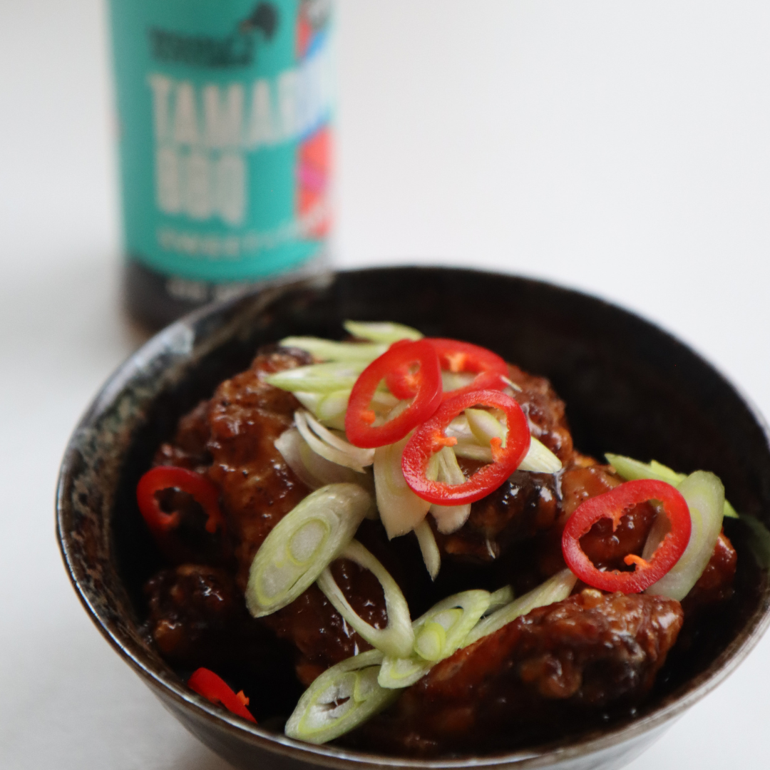 Air Fryer Chicken Wings with Sticky Tamarind Glaze