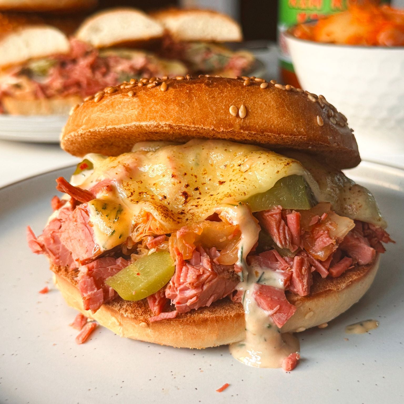 Asian Salt Beef Chopped Bagel