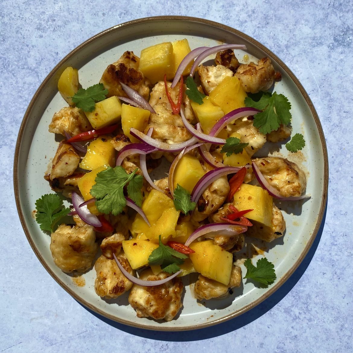 Hot Honey Halloumi & Mango Salad