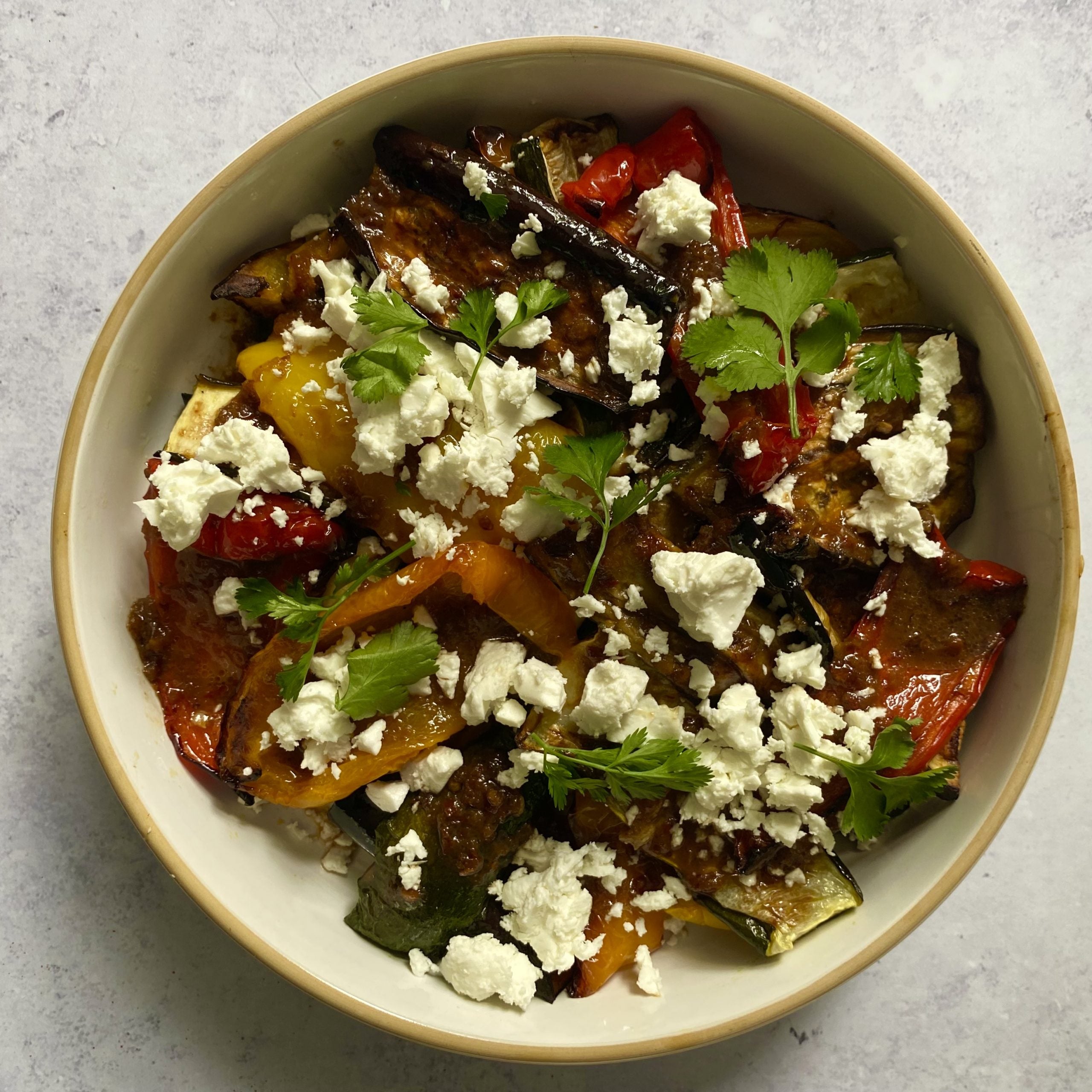 Roasted vegetable salad with Thai chilli dressing