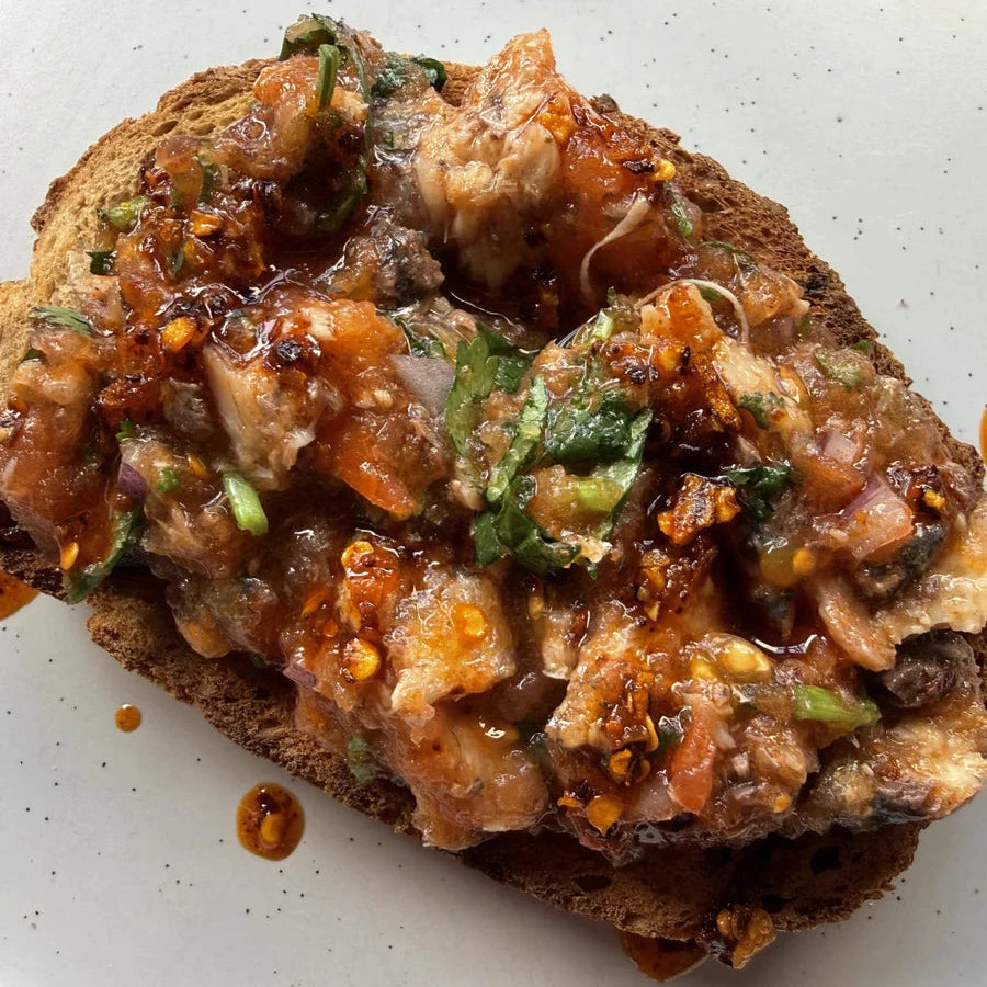 Thai-Style Pan Con Tomate with Sardines