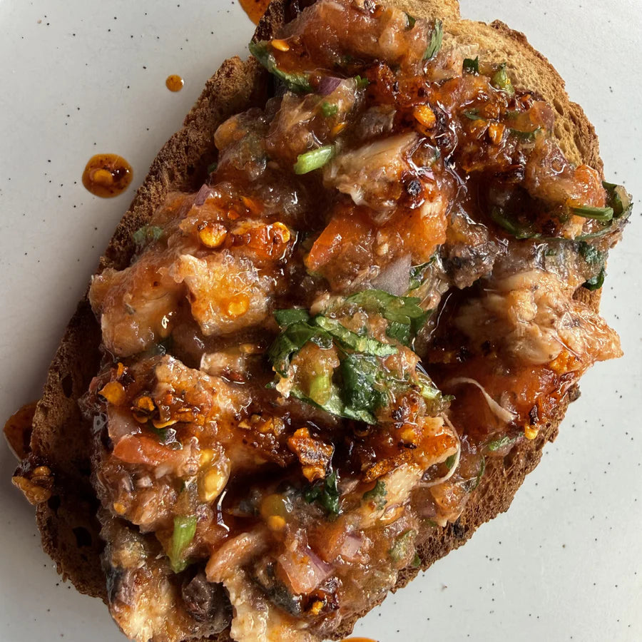 Thai-Style Pan Con Tomate with Sardines