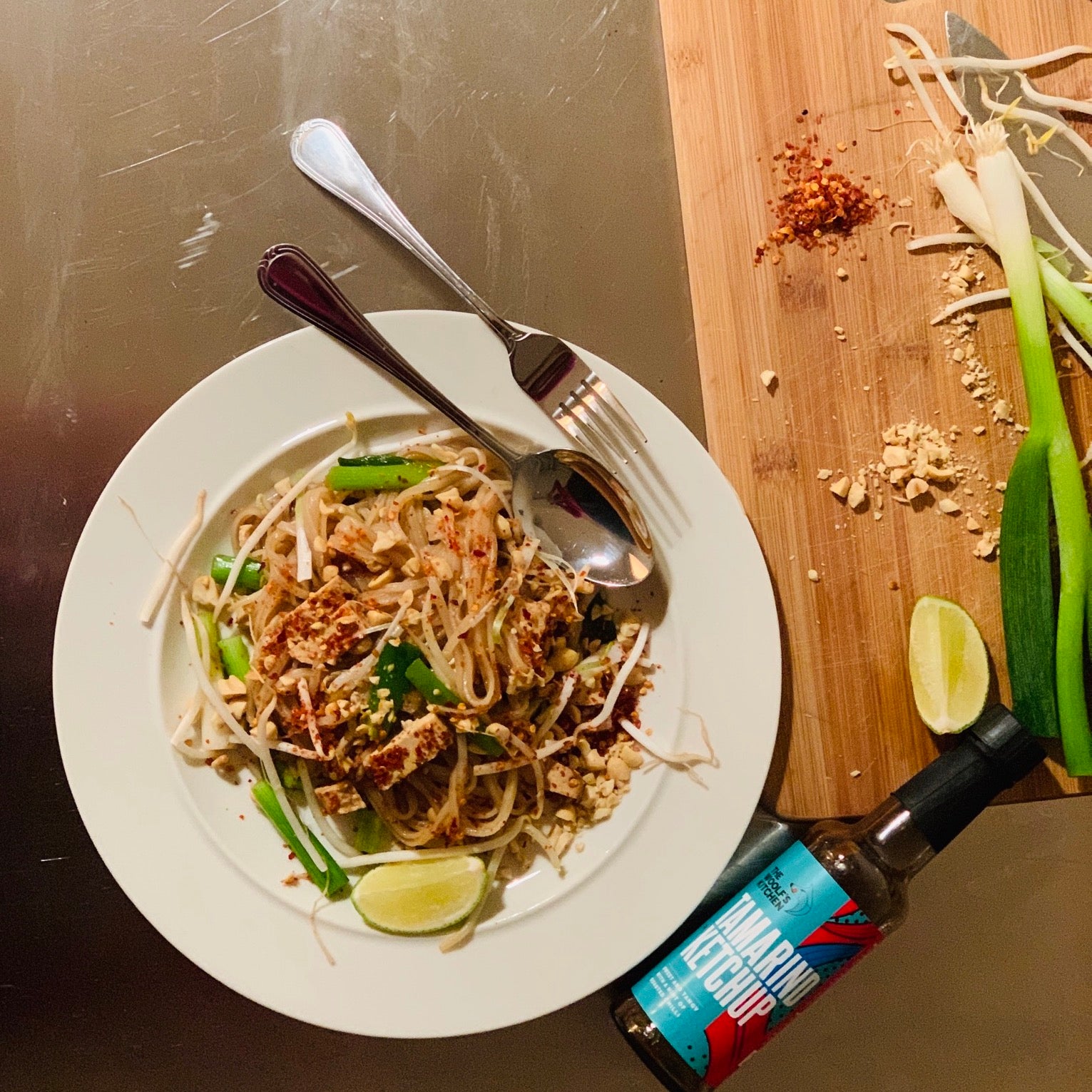 Vegan Pad Thai with Tamarind Ketchup